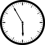 Round clock with dashes showing time 5:55