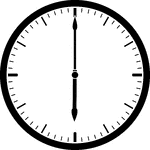Round clock with dashes showing time 6:00
