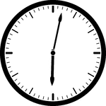 Round clock with dashes showing time 6:02