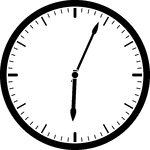 Round clock with dashes showing time 6:04