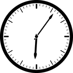 Round clock with dashes showing time 6:06