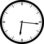 Round clock with dashes showing time 6:16