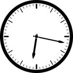 Round clock with dashes showing time 6:17