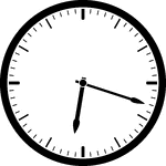 Round clock with dashes showing time 6:18