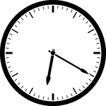 Round clock with dashes showing time 6:20