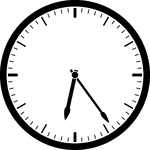 Round clock with dashes showing time 6:24