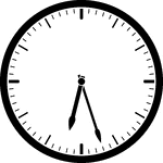 Round clock with dashes showing time 6:27