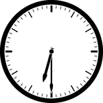 Round clock with dashes showing time 6:30