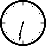 Round clock with dashes showing time 6:32