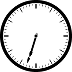 Round clock with dashes showing time 6:33