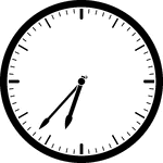 Round clock with dashes showing time 6:37