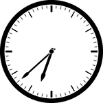 Round clock with dashes showing time 6:38