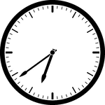 Round clock with dashes showing time 6:39