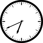 Round clock with dashes showing time 6:41