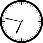 Round clock with dashes showing time 6:47