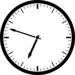 Round clock with dashes showing time 6:48