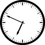 Round clock with dashes showing time 6:49