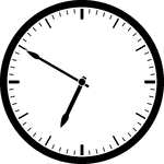 Round clock with dashes showing time 6:50