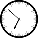 Round clock with dashes showing time 6:52