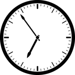 Round clock with dashes showing time 6:54