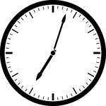 Round clock with dashes showing time 7:03