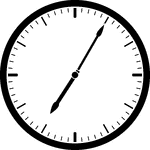 Round clock with dashes showing time 7:05