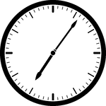 Round clock with dashes showing time 7:06