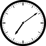 Round clock with dashes showing time 7:09
