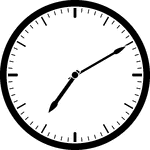 Round clock with dashes showing time 7:10