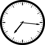 Round clock with dashes showing time 7:16
