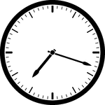 Round clock with dashes showing time 7:18