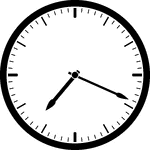 Round clock with dashes showing time 7:19