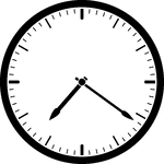 Round clock with dashes showing time 7:21