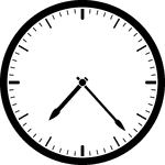 Round clock with dashes showing time 7:23