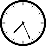 Round clock with dashes showing time 7:26
