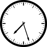 Round clock with dashes showing time 7:27