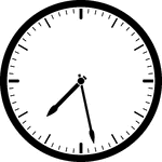Round clock with dashes showing time 7:28