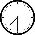 Round clock with dashes showing time 7:30