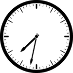 Round clock with dashes showing time 7:32
