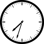 Round clock with dashes showing time 7:33