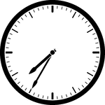 Round clock with dashes showing time 7:35