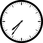 Round clock with dashes showing time 7:36