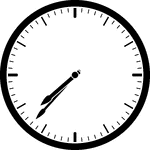 Round clock with dashes showing time 7:37