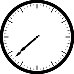 Round clock with dashes showing time 7:38
