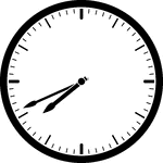 Round clock with dashes showing time 7:41