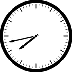 Round clock with dashes showing time 7:43