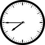 Round clock with dashes showing time 7:45