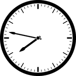 Round clock with dashes showing time 7:47
