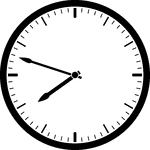 Round clock with dashes showing time 7:48