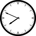 Round clock with dashes showing time 7:49